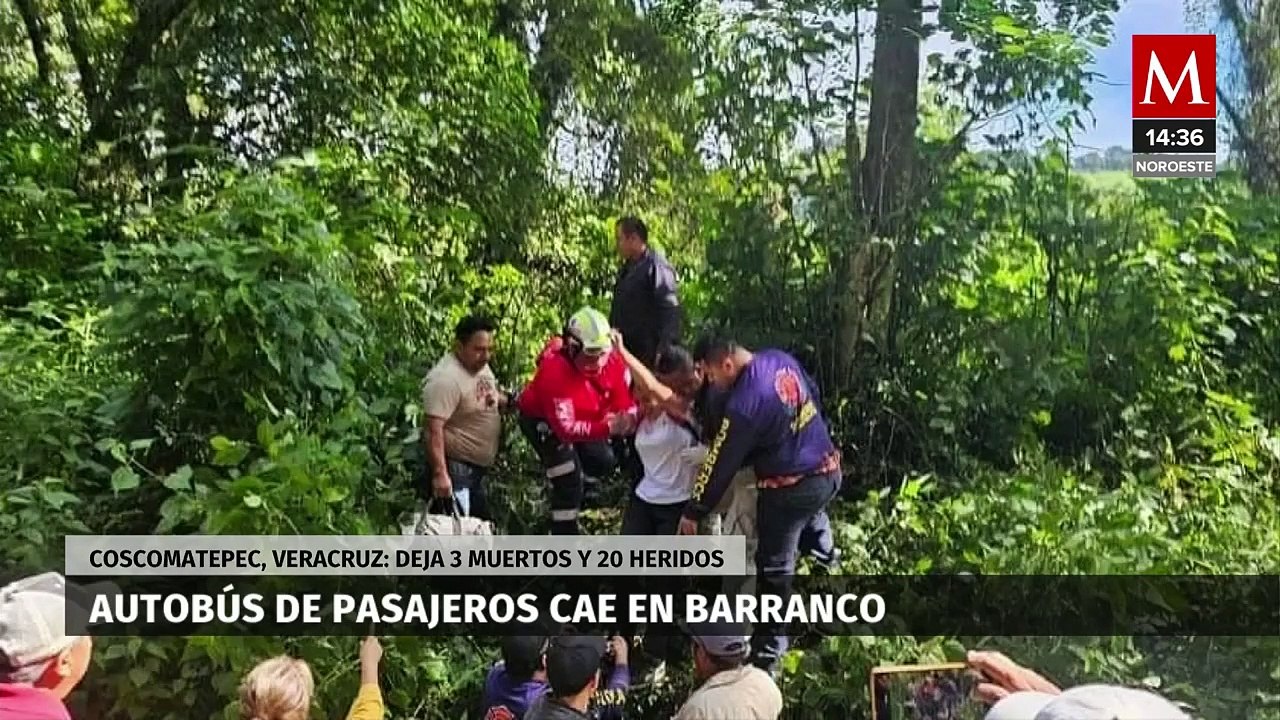 En Veracruz, autobús cae a barranco en Coscomatepec y deja 20 heridos y 3 muertos