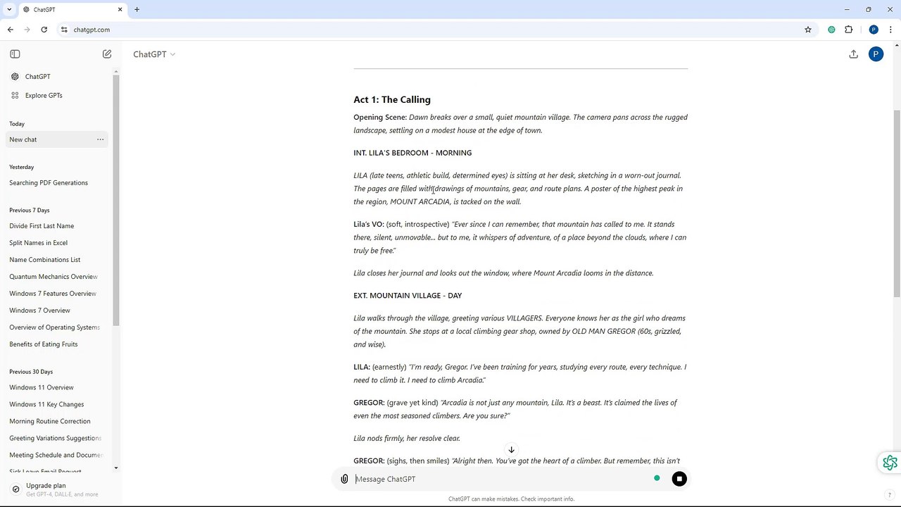 ChatGPT Course Section 39 Movie Script Generation