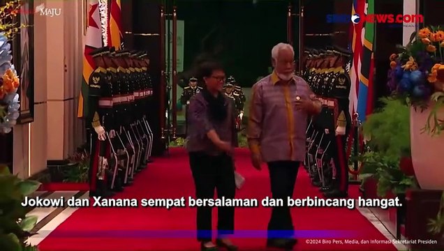 Potret Akrab PM Timor Leste Pegang Kepala Jokowi di Gala Dinner IAF