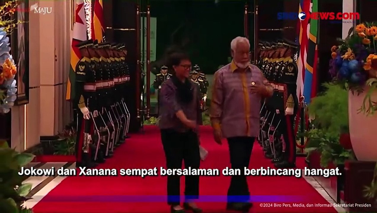 Potret Akrab PM Timor Leste Pegang Kepala Jokowi di Gala Dinner IAF