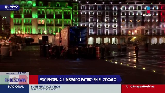 Alistan el alumbrado por las fiestas patrias en el Zócalo de la CDMX