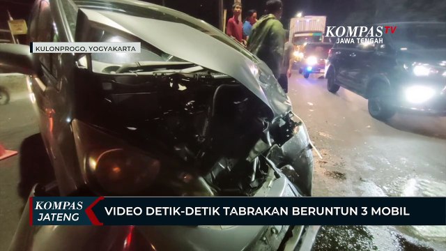 Video Detik-detik Tabrakan Beruntun 3 Mobil