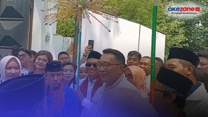 Atraksi Palang Pintu Sambut Kedatangan Ridwan Kamil di Markas TKN Fanta