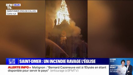 Les images impressionnantes d'un incendie dans l'église de l'Immaculée-Conception à Saint-Omer