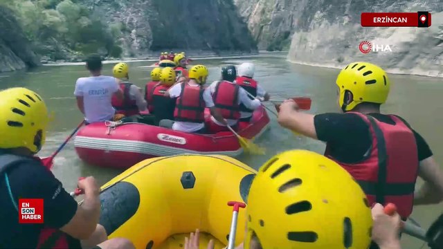 Erzincan Valiliği öncülüğünde düzenlenen rafting etkinliği
