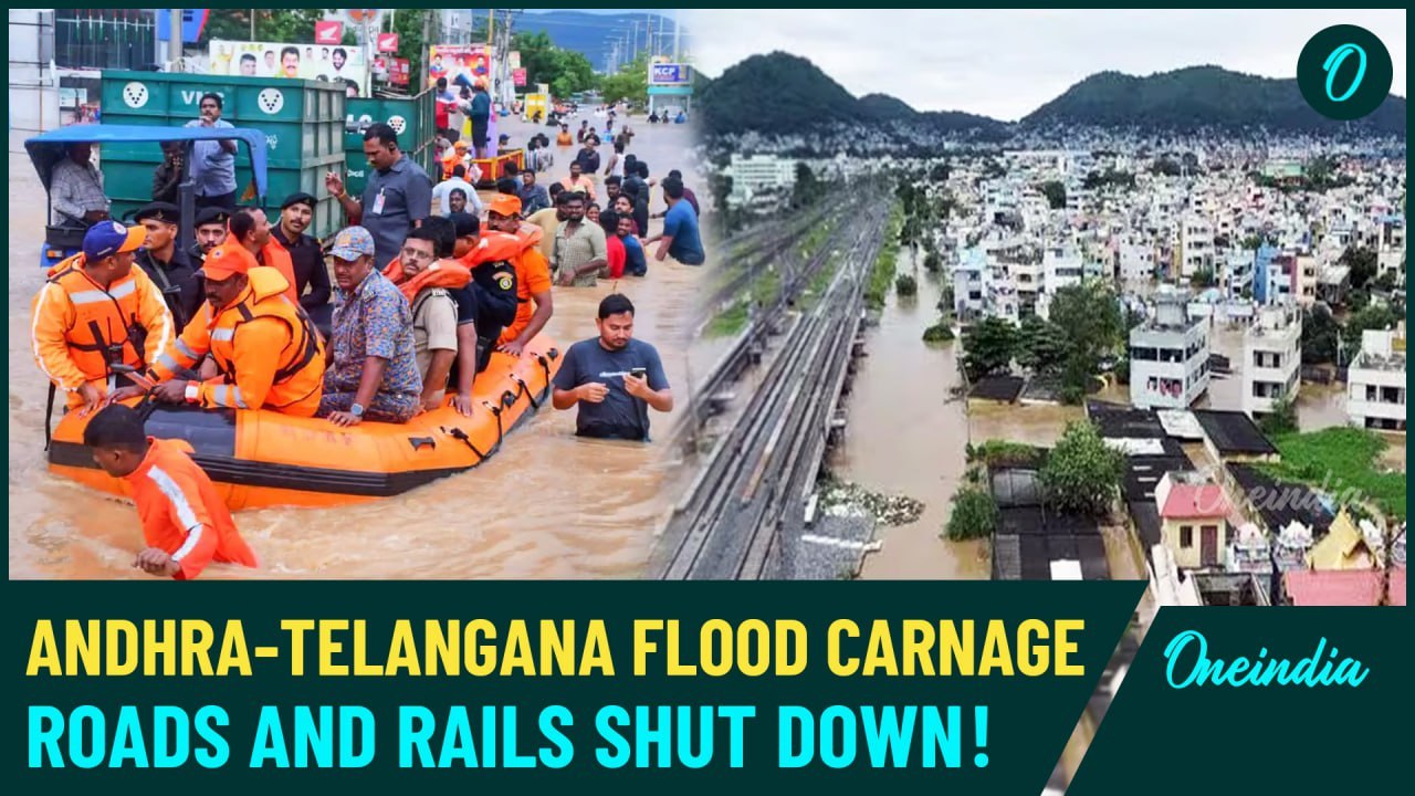 Andhra-Telangana Crisis: Floodwaters Devastate Roads & Railways, Khammam Struggles for Relief |Watch