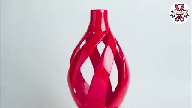 Table lamp making __ Plastic bottle Corner Flower vase __ Lighting lamp making