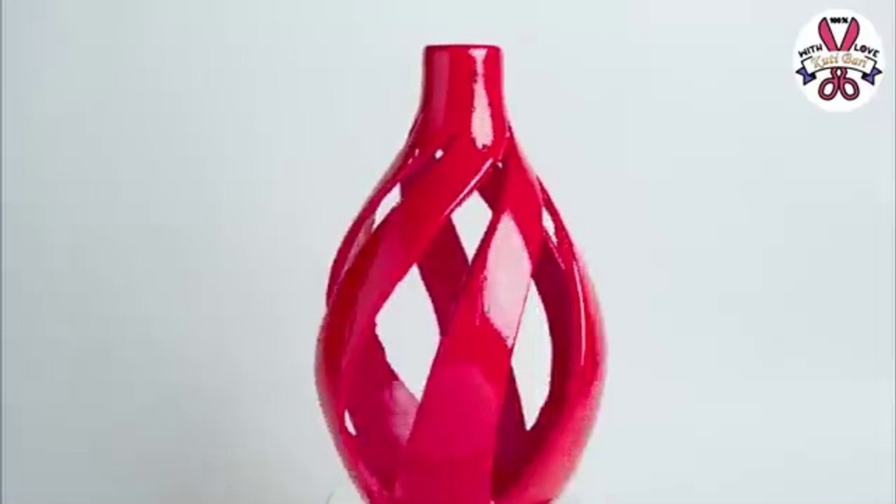 Table lamp making __ Plastic bottle Corner Flower vase __ Lighting lamp making