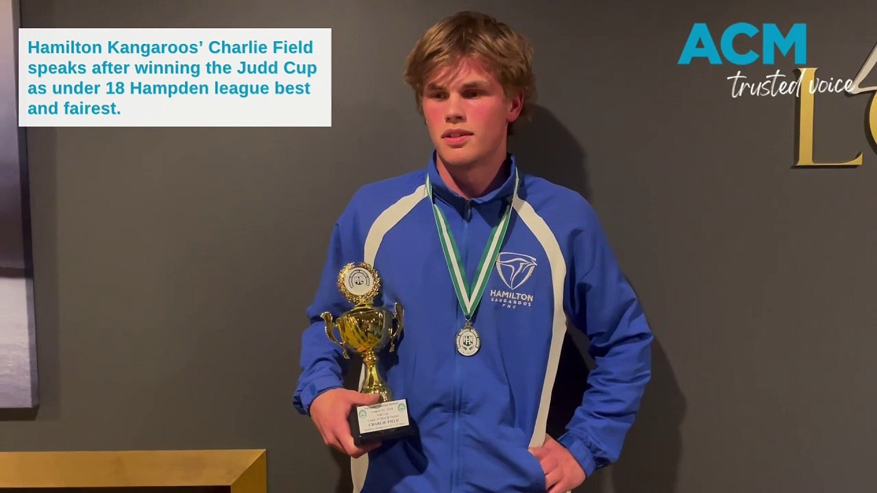 Watch: Hamilton Kangaroos’ Charlie Field after winning the Judd Cup.