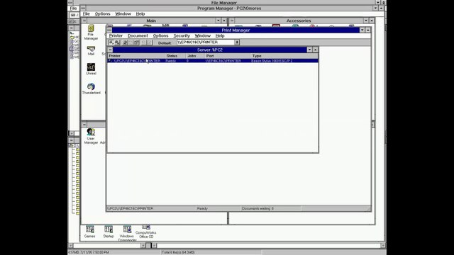Connecting and printing wirelessly to my Epson EcoTank printer from Windows NT 3.51 released in 1995...