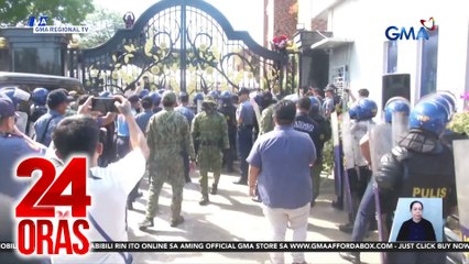 Emerald gate ng KOJC compound, pinabuksan ng PNP, inalmahan ng KOJC | 24 Oras