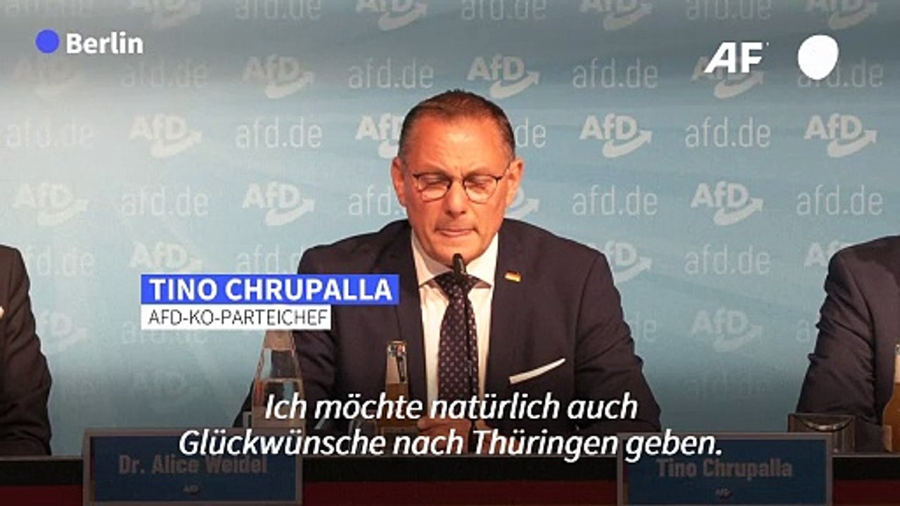 Wahl in Thüringen: Chrupalla lobt 'historisches' AfD-Ergebnis