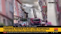 VİDEO | Beyoğlu'nda 5 katlı binanın çatısında yangın!