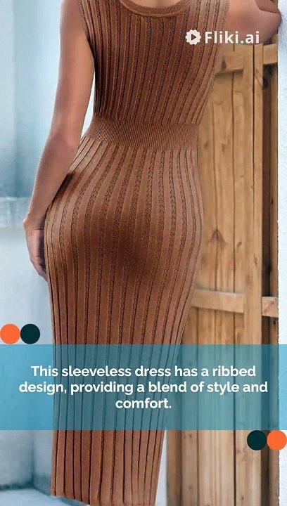 Danedvi Women's Knit Midi TankDress 2024 Fall Sleeveless Ribbed Crew Neck #shortvideo #reels #shorts