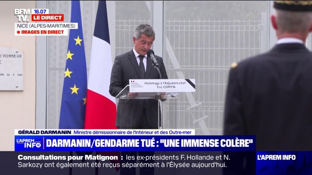 Ils sont tous prêts, les gendarmes, les policiers de France, à mourir pour une cause juste , déclare Gérald Darmanin lors de l'hommage à Éric Comyn