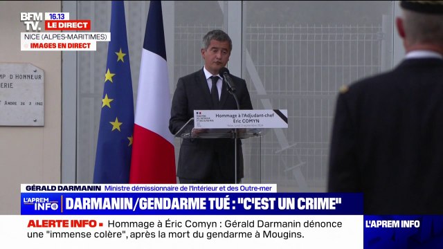 Gendarme tué à Mougins: Ce n'est pas un refus d'obtempérer, c'est un crime , affirme Gérald Darmanin