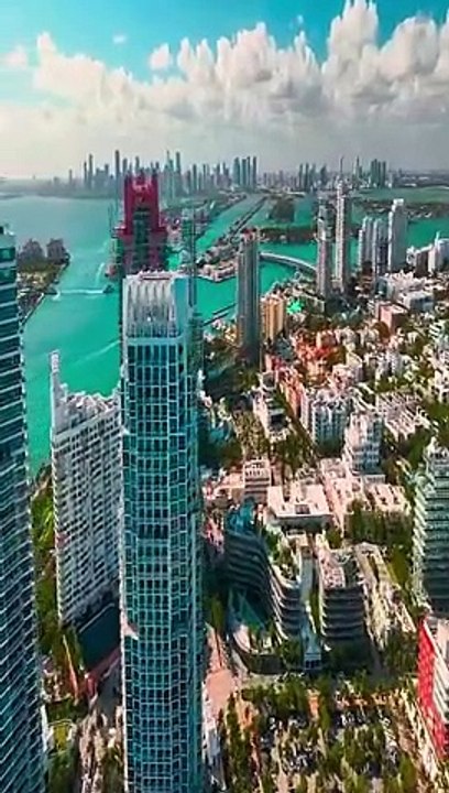 Miami, Florida, USA by Drone - 4K Video Ultra HD [HDR]