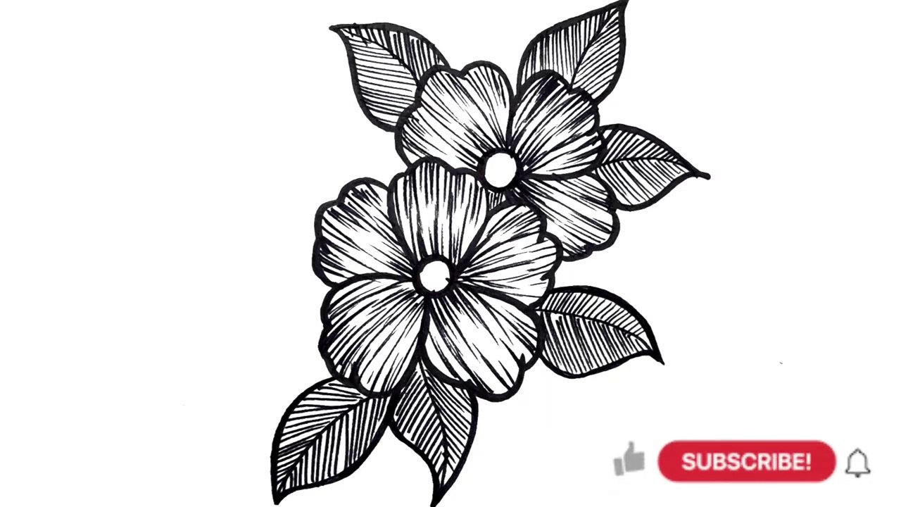 How to draw flowers easy __ Flower drawing tutorial for beginners