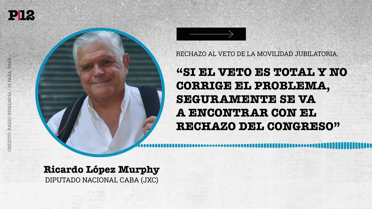 López Murphy augura que el Congreso rechace el veto total de Milei a la reforma previsional