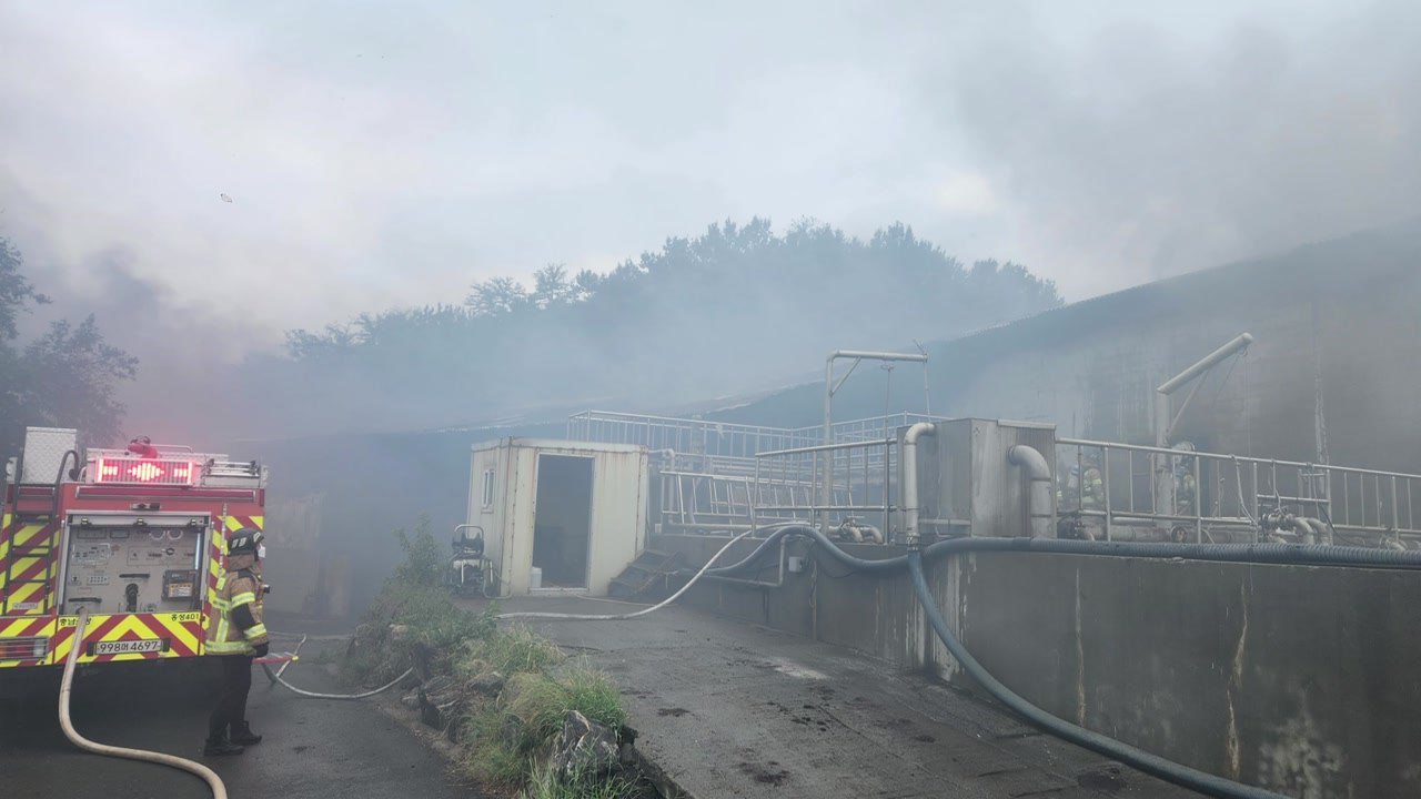 충남 홍성 가축 분뇨 처리 시설 불...3명 화상 / YTN