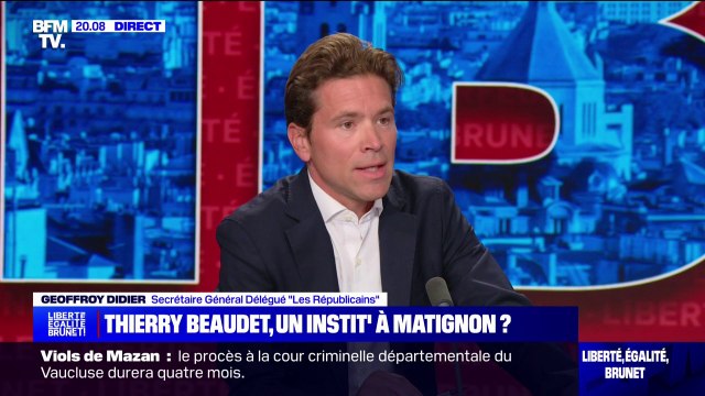 Hypothèse Thierry Beaudet à Matignon: Il me semble un homme raisonnable , estime Geoffroy Didier (secrétaire général délégué LR)