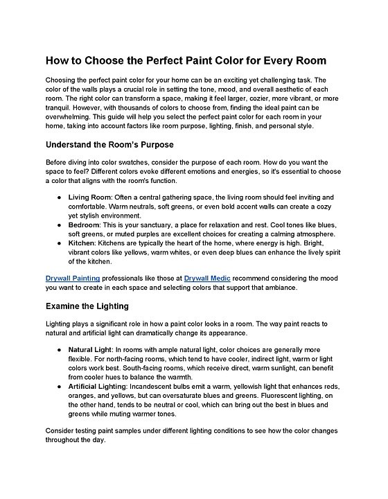 How to Choose the Perfect Paint Color for Every Room