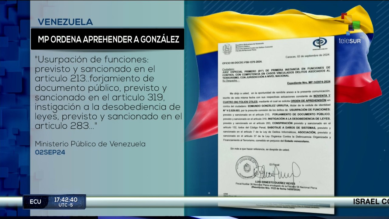 Ministerio Público solicita orden de aprehensión a Edmundo González Urrutia