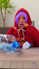 Poor baby always spills the water!  Cool dispenser helps her #hack