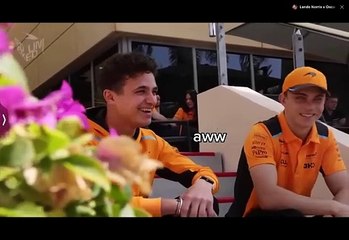 Lando Norris and Oscar Piastri being goofy