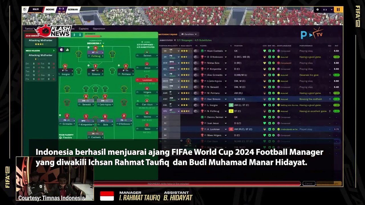 Indonesia Ukir Sejarah, Juara FIFAe World Cup 2024 Football Manager