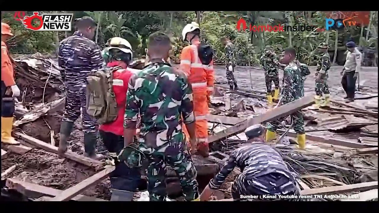 GERAK CEPAT TNI AL DAN TIM SAR  GABUNGAN EVAKUASI KORBAN BANJIR BANDANG DI TERNATAP
