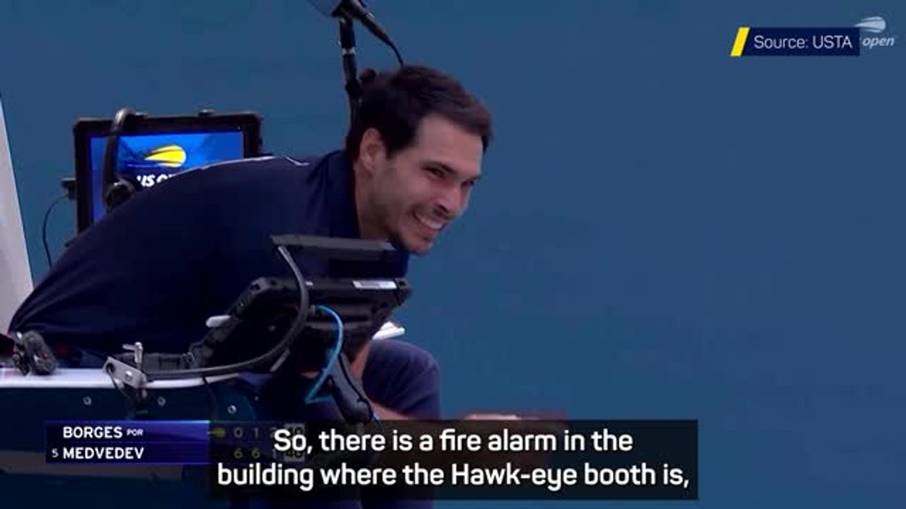 Umpire halts Medvedev match after fire alarm goes off