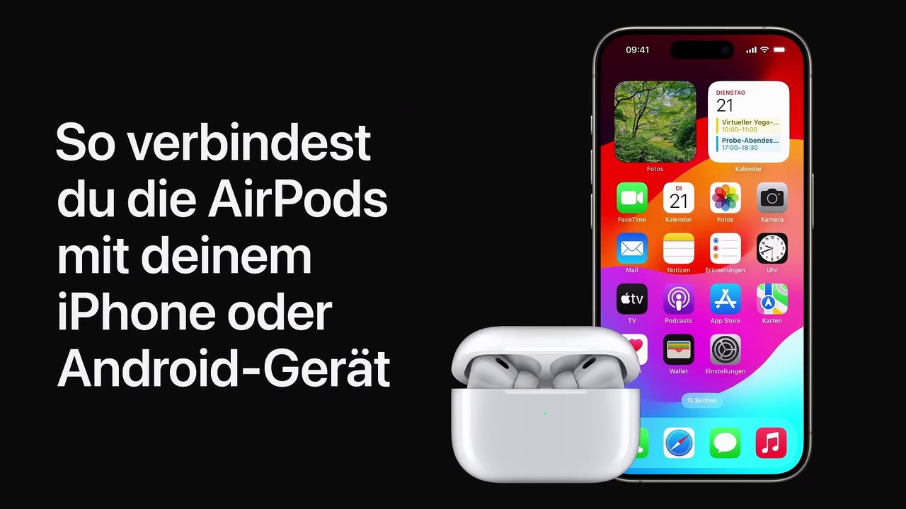 Die AirPods mit deinem iPhone oder Android-Gerät zu verbinden