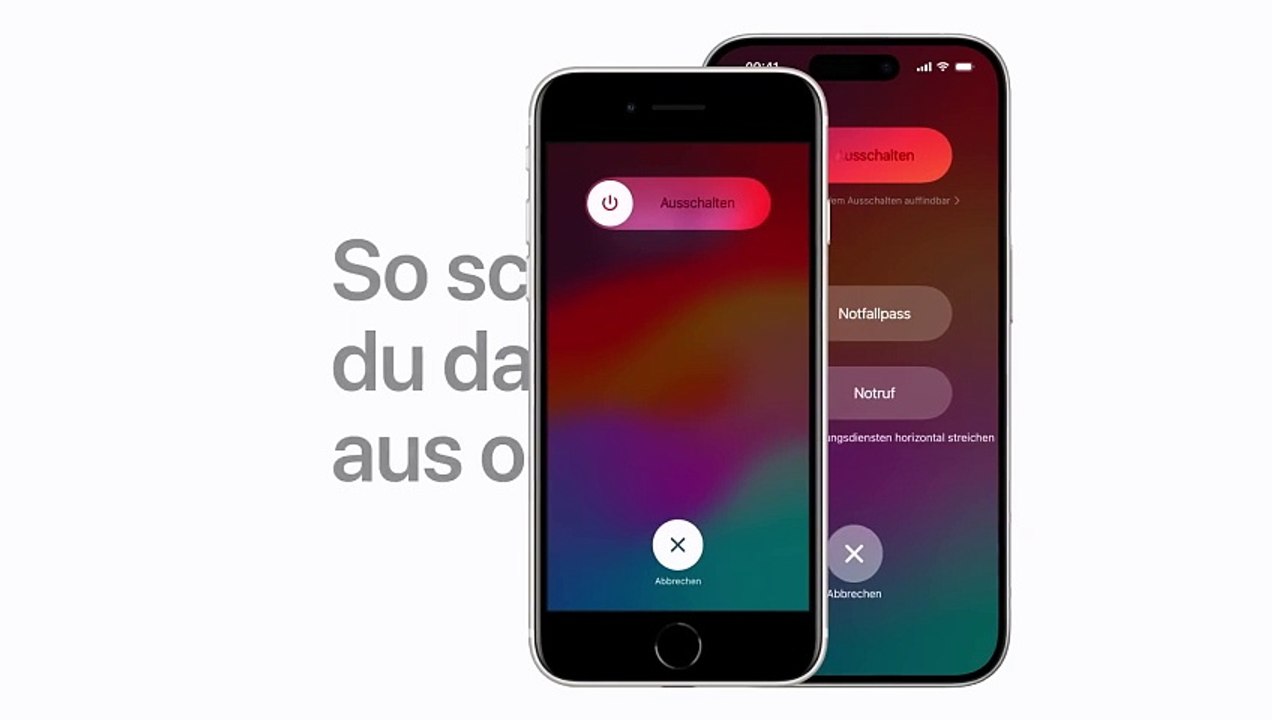 Um das iPhone auszuschalten oder einzuschalten
