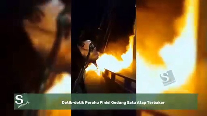 VIDEO: Detik-detik Kapal Pinis Diatap Gedung Satap Bulukumba Terbakar