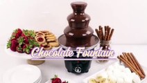 Nostalgia 3 Tier Electric Chocolate Fondue Fountain Machine for Parties - Melts Cheese, Queso, Candy, and Liqueur - Dip Strawberries, Apple Wedges, Vegetables, and More - 24-Ounce - Black, Small