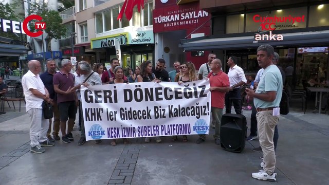 İzmir'de KESK üyelerinden KHK tepkisi... OHAL artık bu hal; 8 yılda bir şey değişmedi