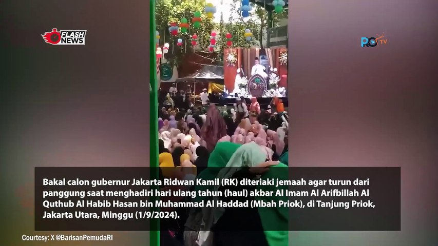 Ridwan Kamil Diteriaki Turun dari Panggung Saat Haul Mbah Priok, Jemaah Elukan Anies