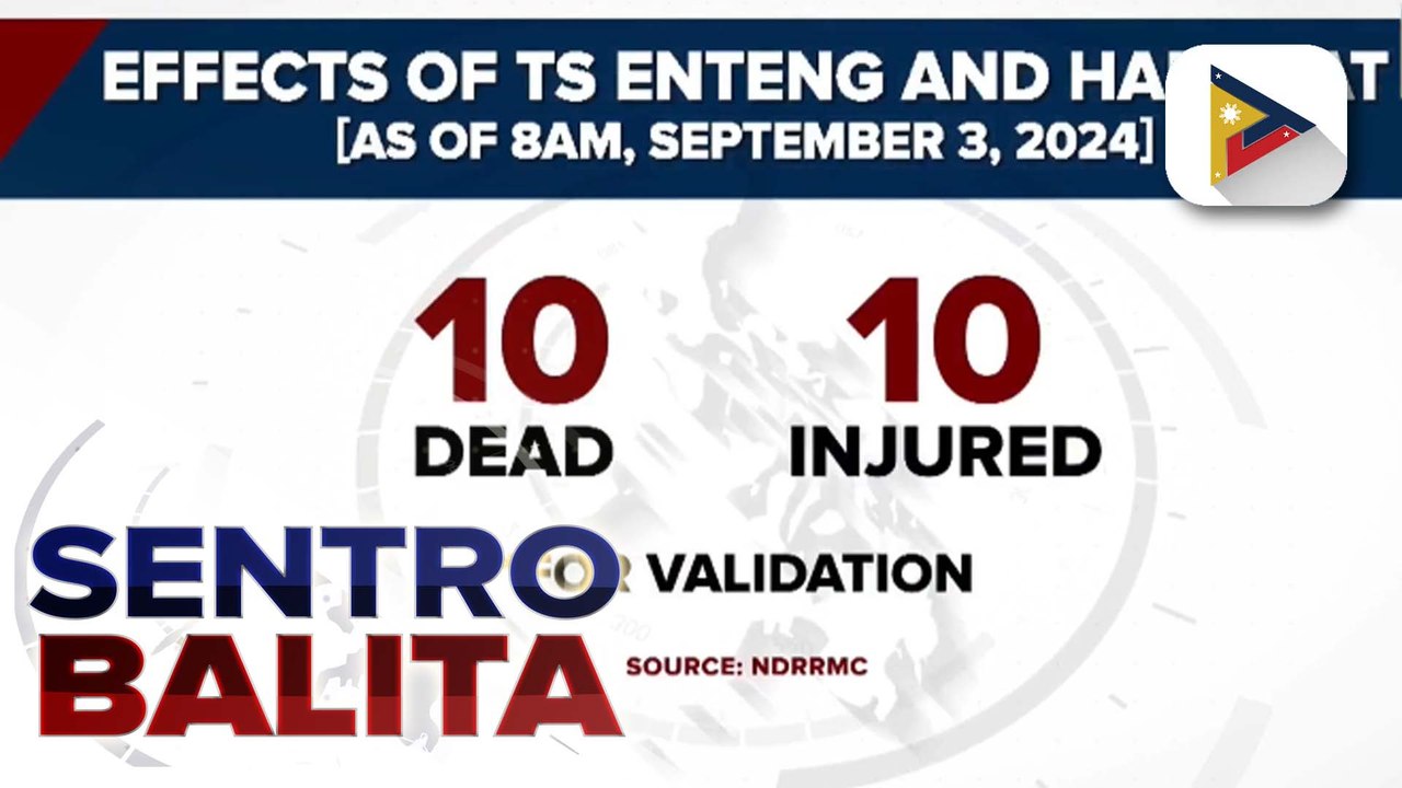 Bilang ng napaulat na namatay sa pananalasa ng Bagyong #EntengPH at habagat, umakyat na sa 10 ayon sa NDRRMC