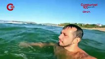 Engelli arkadaşının suda kaybolduğu anları görüntüledi