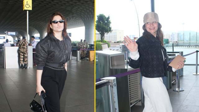 Beauties In Black: Kanika Kapoor & Tamannaah Bhatia Get Clicked At The Airport In A Blissful Spirit!