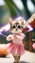 Cat Funny viral dance social media.