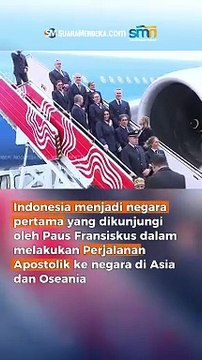 Selamat Datang Paus Fransiskus di Indonesia, Dua Anak Menyambut dengan Buket Bunga Istimewa