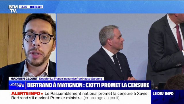 Hypothèse Xavier Bertrand à Matignon: Ce serait nier le résultat des élections , affirme Hadrien Clouet (LFI)