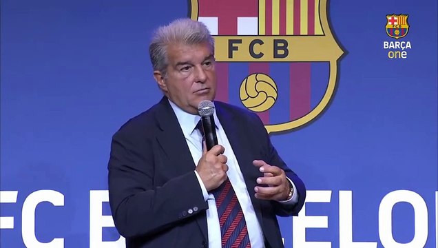 Laporta presume de la plantilla del Barça tras el mercado de fichajes