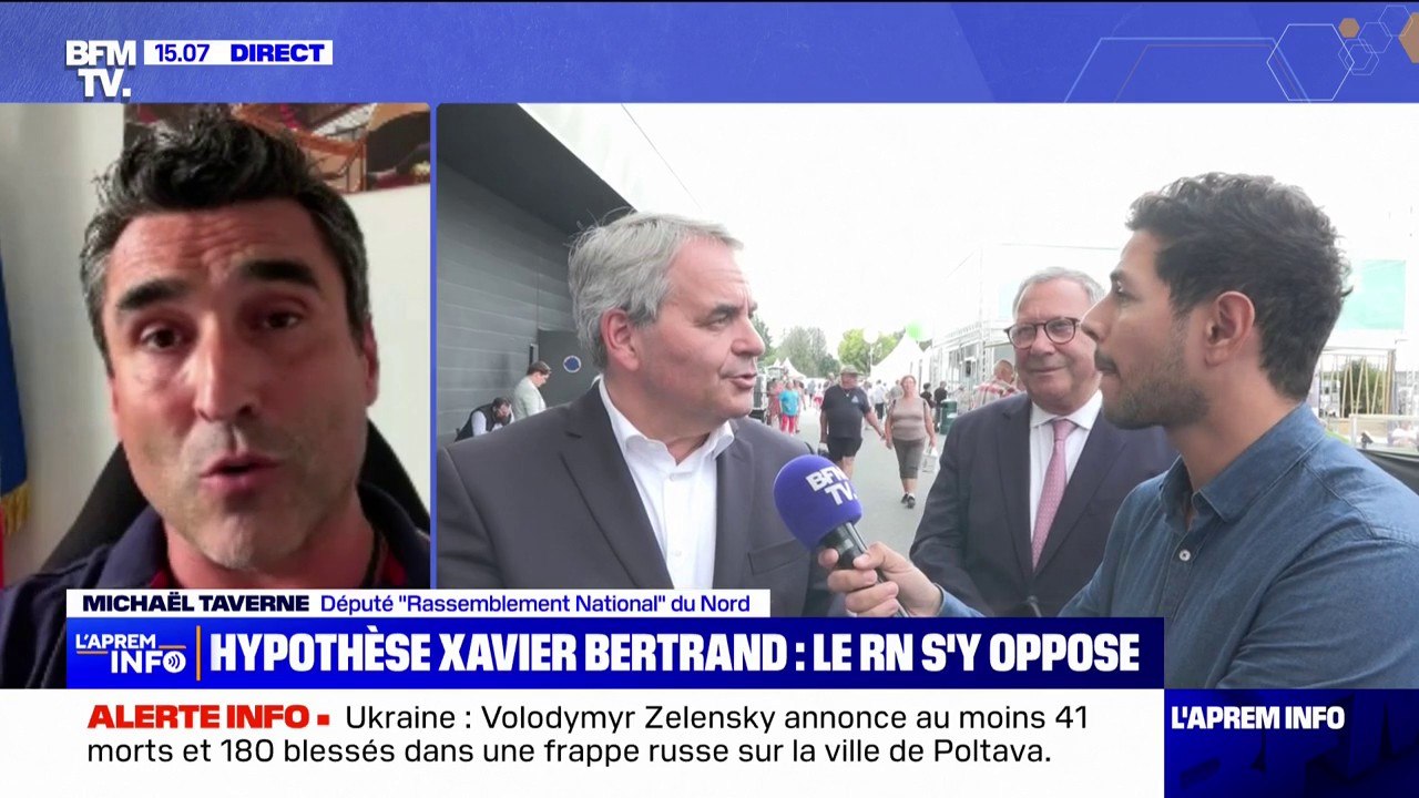 Michaël Taverne, député RN du Nord: "Nous voterons une motion de censure si Xavier Bertrand était nommé à Matignon"