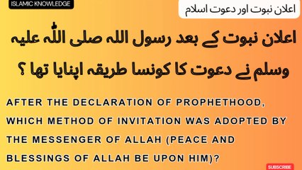 اعلان نبوت کے بعد رسول خدا صلی اللّٰہ علیہ وسلم نے دعوت کا کونسا طریقہ اپنایا تھا ؟