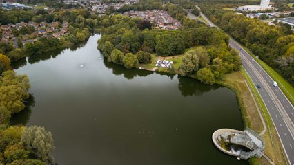 Holmer Lake from above as 'Environmental disaster' continues