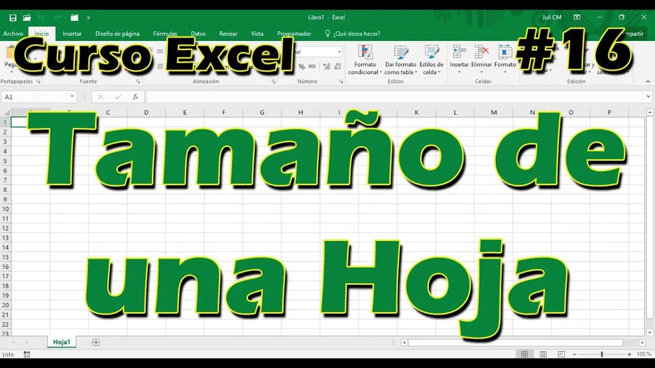 CURSO EXCEL [16] ► TAMAÑO de una HOJA