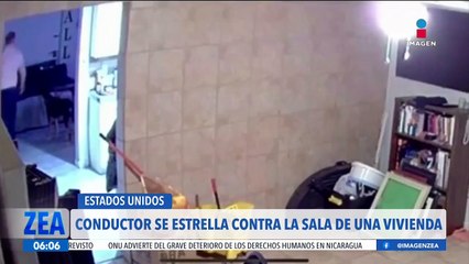 Conductor se estrella contra la sala de una vivienda en Estados Unidos